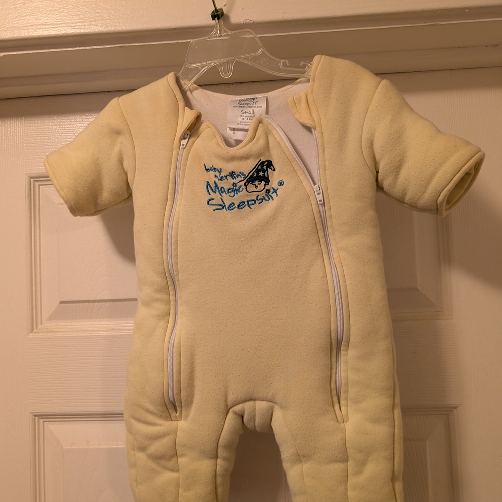 Cream Sleep Sacks Plush Pajamas with Full-Length Zipper
